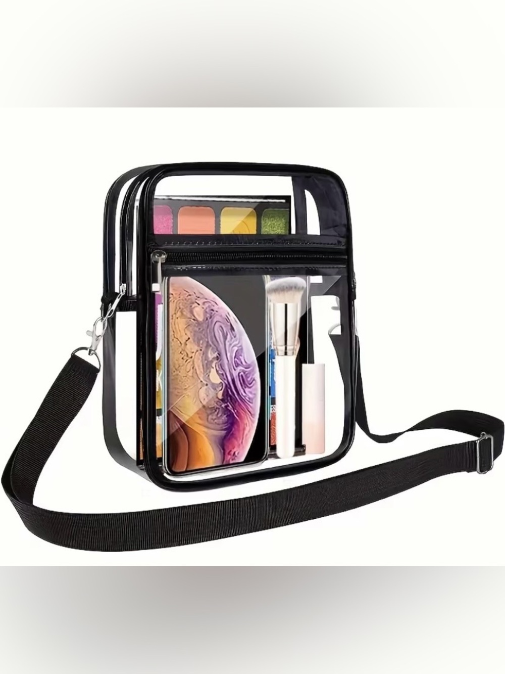 Amazon Clear Tablet & Accessory Crossbody Bag with Black Trim